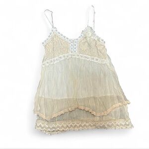 Lace Layered Cream Babydoll Top